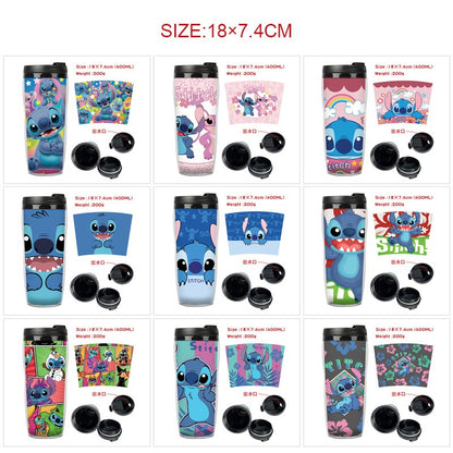 Cute Stitch Cartoon Double-Layer Insulated Travel Mug - 400ml