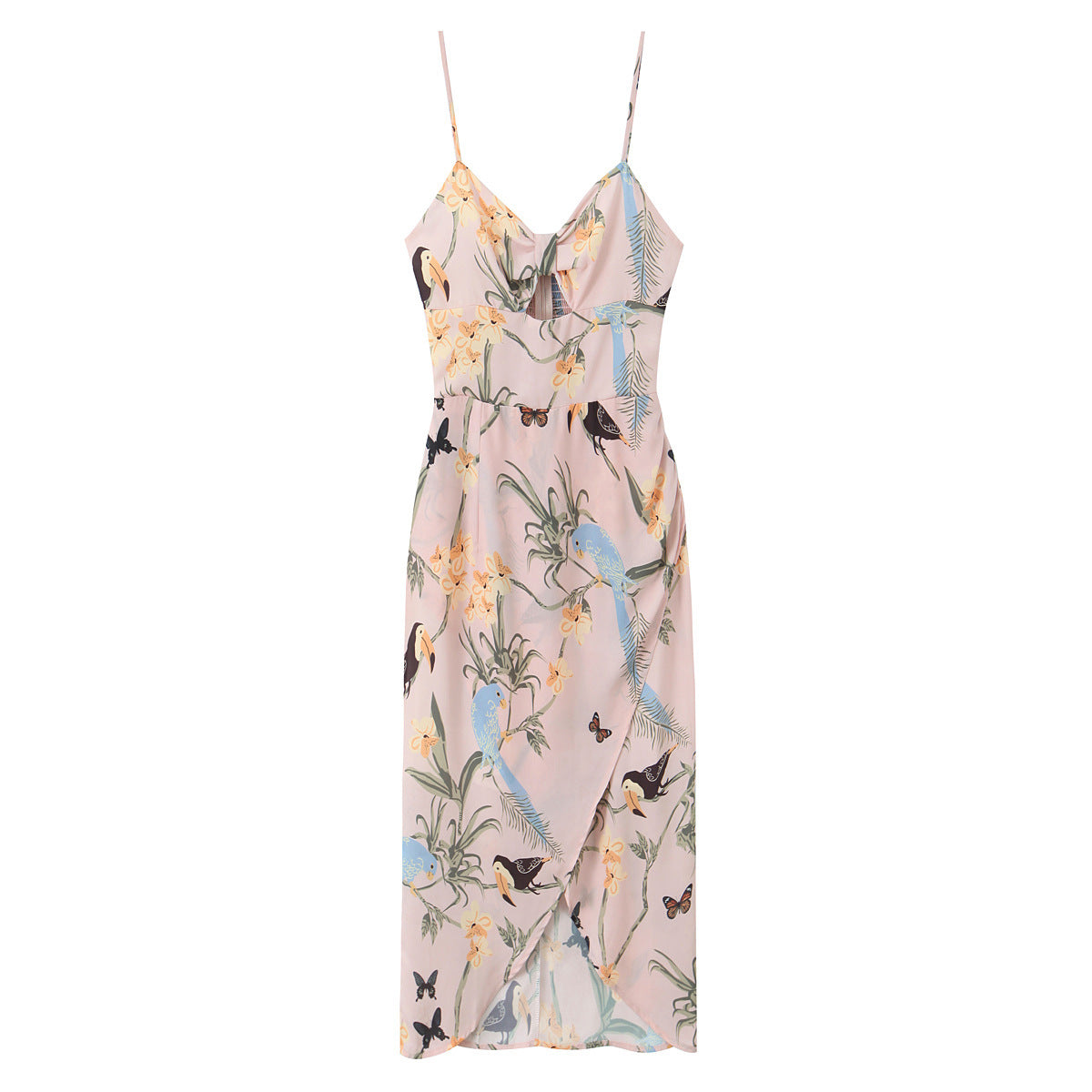 Sexy One-Shoulder Cut-Out Maxi Dress – Chic Sleeveless Ribbon Tie Bodycon Party Dress
