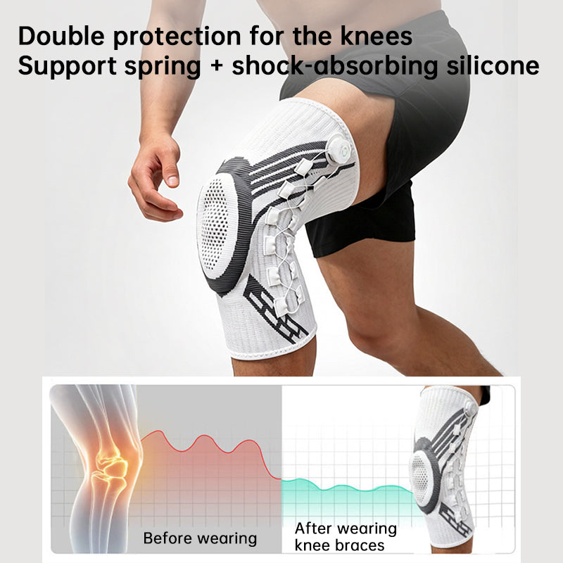 Adjustable Knob Sports Knee Brace | Non-Slip Compression Knee Pads
