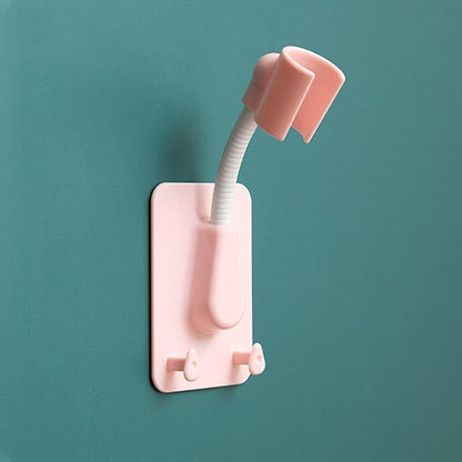 360° Adjustable Universal Shower Head Holder – Punch-Free Adhesive Wall Mount Bracket for Bathroom