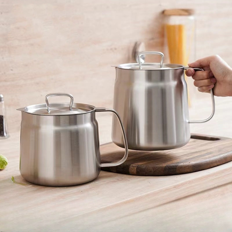 304 Stainless Steel Oil Filter Pot & Frying Basket Set