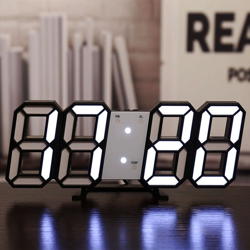 3D LED Digital Alarm Clock - Modern Wall & Desk Clock with Colorful Display