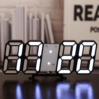 3D LED Digital Alarm Clock - Modern Wall & Desk Clock with Colorful Display