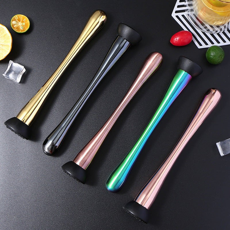 Stainless Steel Cocktail Muddler - Ice Crusher & Fruit Masher Bar Tool for Drink Mixing