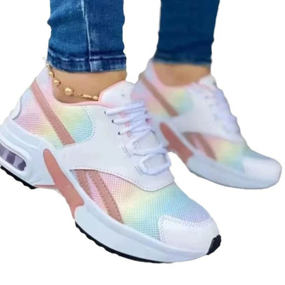 Trendy Pastel Multi-Color Low Cut Sneakers - Comfortable Walking Shoes for Women