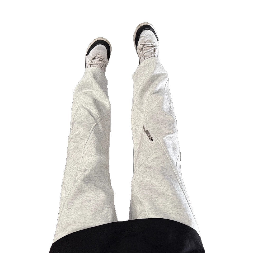 Men's Premium Gray Cargo Sweatpants - Athletic Straight Leg Trousers