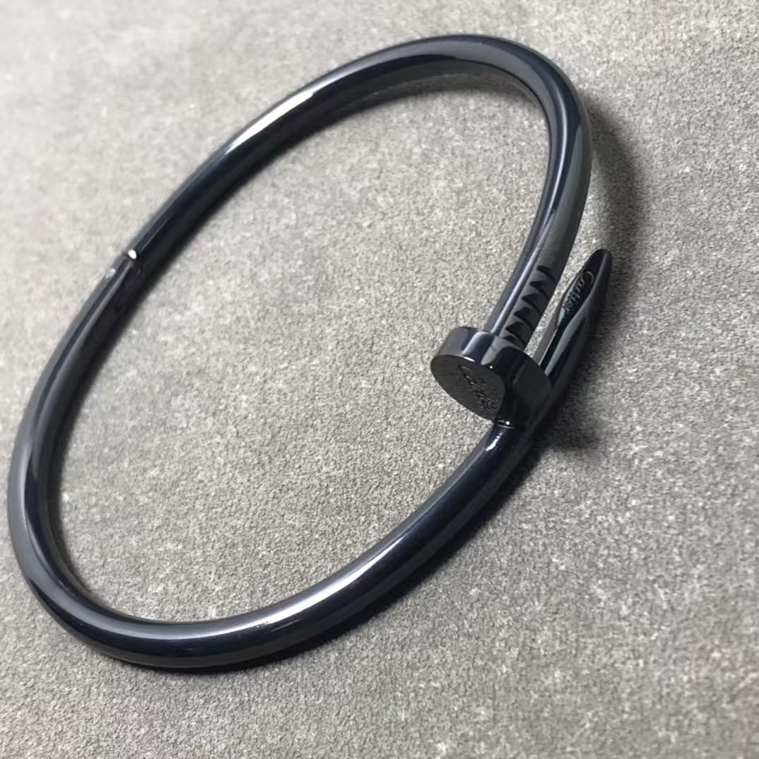 Unisex Fashion Nail Cuff Bracelet in Silver Tone