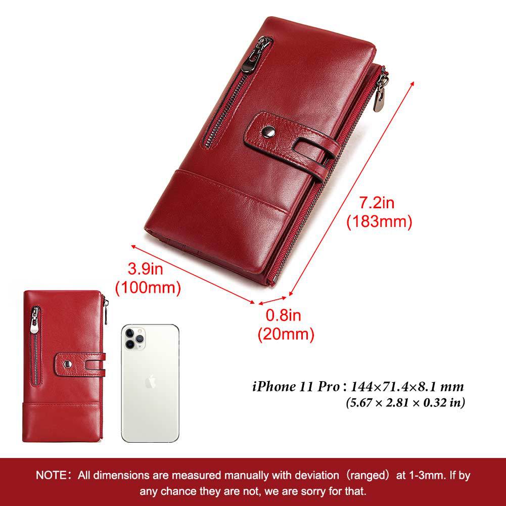 Fashion Ladies Wallets Leather Casual Long Phone Bags First Layer Leathern