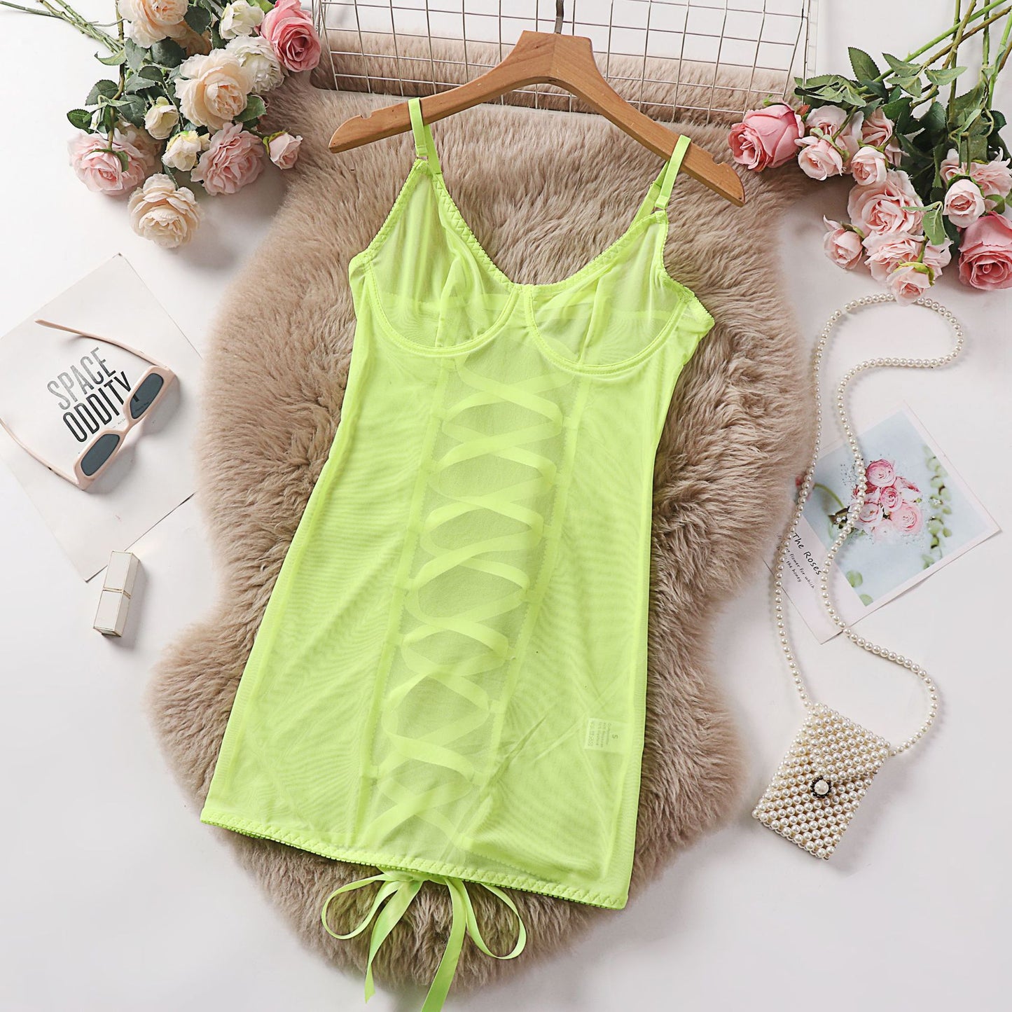 Black Sheer Mesh Strapless Mini Dress / Transparent Clubwear