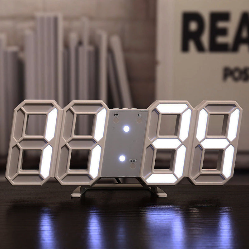 3D LED Digital Alarm Clock - Modern Wall & Desk Clock with Colorful Display