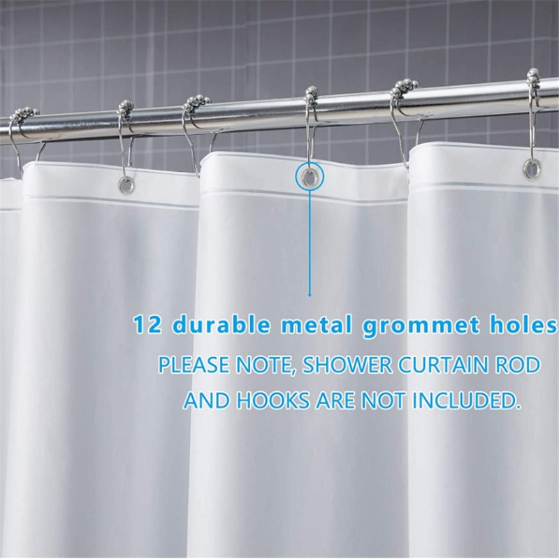 Premium Frosted Shower Curtain Liner – Heavy Duty Waterproof Plastic Curtain with Magnetic Hem
