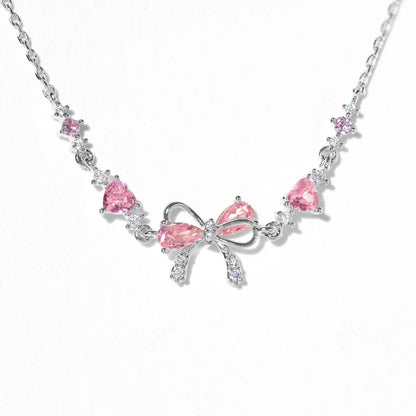 Ins Style Cute Pink Zircon Butterfly Charm Bracelet Set for Women