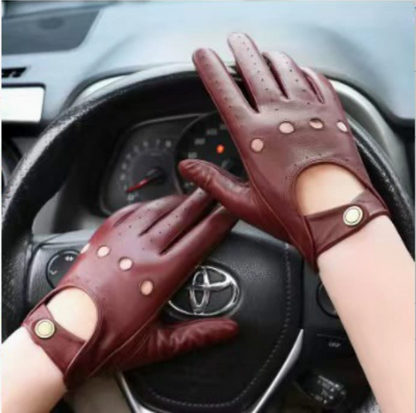 Men's Classic Perforated Leather Driving Gloves | Anti-Slip Sports Cycling & Outdoor Gloves