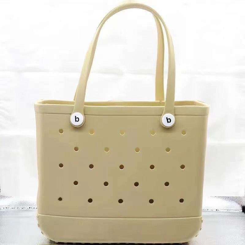 Printed EVA Beach Storage Bag - Waterproof Outdoor Basket & Handbag with Cow Print