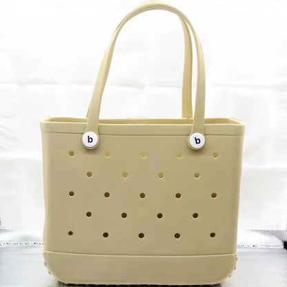 Printed EVA Beach Storage Bag - Waterproof Outdoor Basket & Handbag with Cow Print