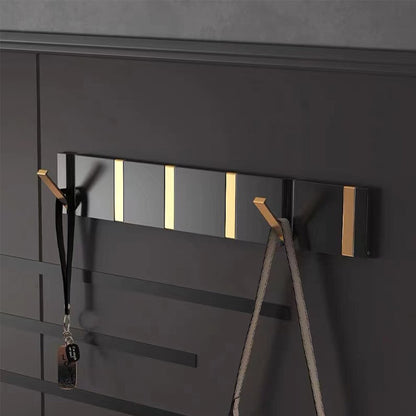 Modern Folding Wall Hooks Rack – Luxury Black & Gold Coat & Towel Hanger for Bathroom & Entryway