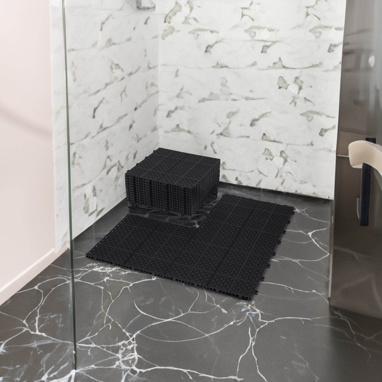 Non-Slip Drainage Floor Tiles for Showers, Patios, and Balconies