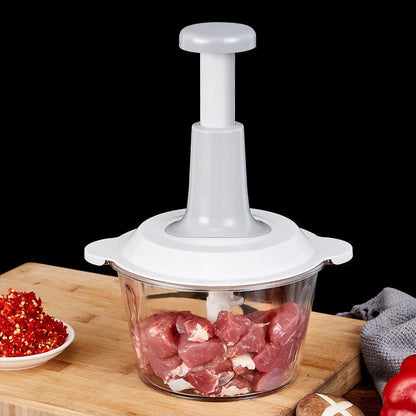 Manual Press Food Chopper & Meat Grinder - Multi-Functional Garlic Processor