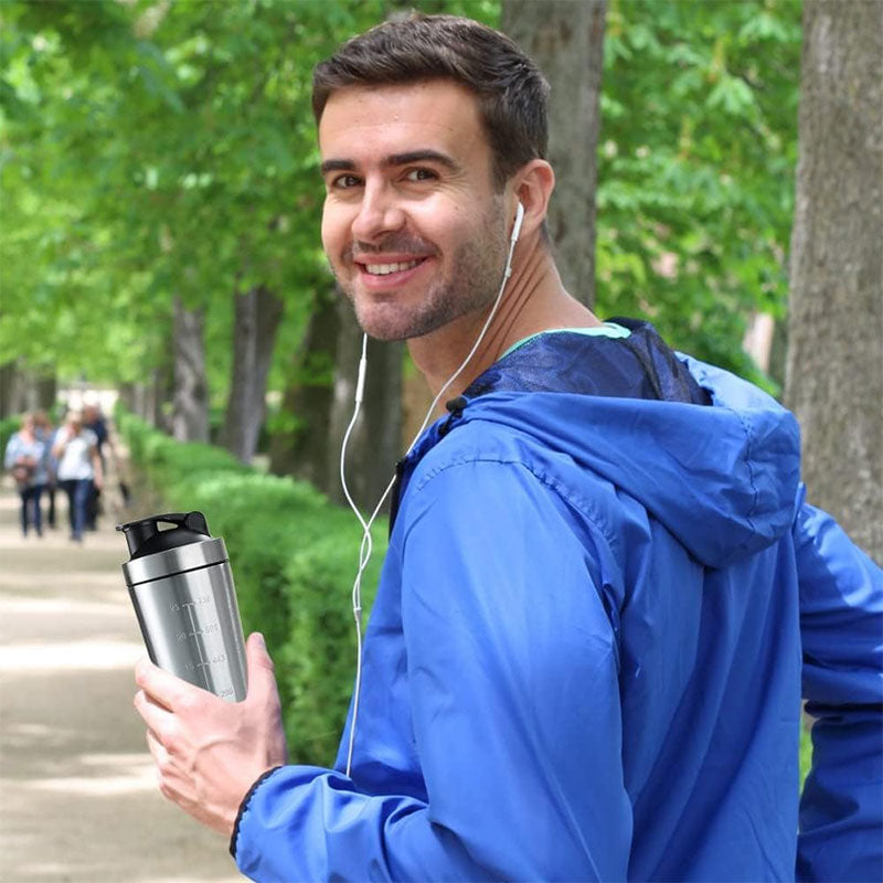 Insulated Metal Shaker Cup for Protein Shakes | BPA-Free Durable Sports Bottle