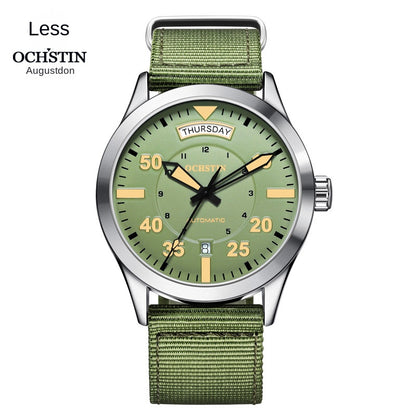 Luxury Automatic Men's Watch - Water-Resistant Mechanical Wristwatch with Nylon Strap