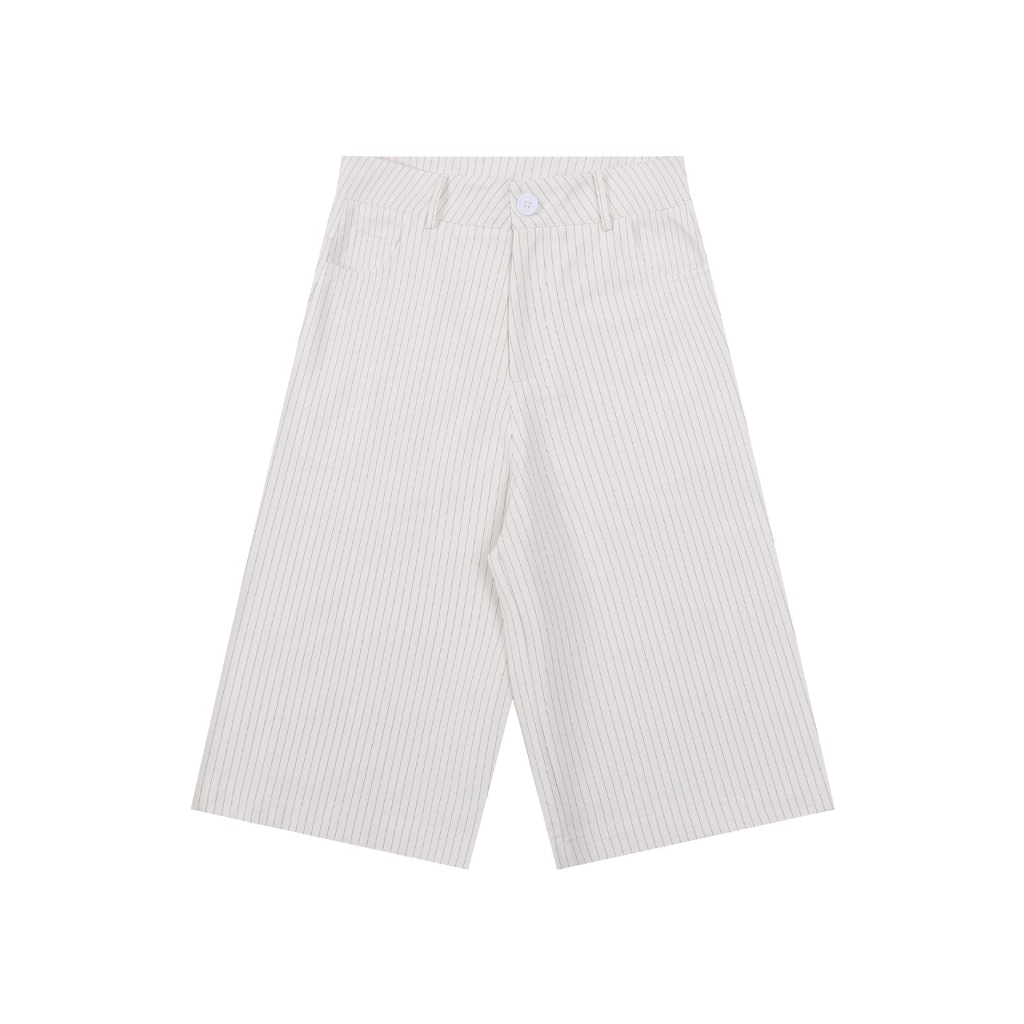 Chic High Waist Wide Leg Casual Pants - Slim Straight Five-Quarter Culottes for Women