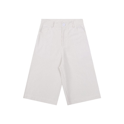 Chic High Waist Wide Leg Casual Pants - Slim Straight Five-Quarter Culottes for Women