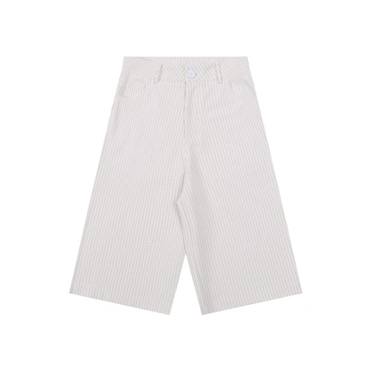 Chic High Waist Wide Leg Casual Pants - Slim Straight Five-Quarter Culottes for Women