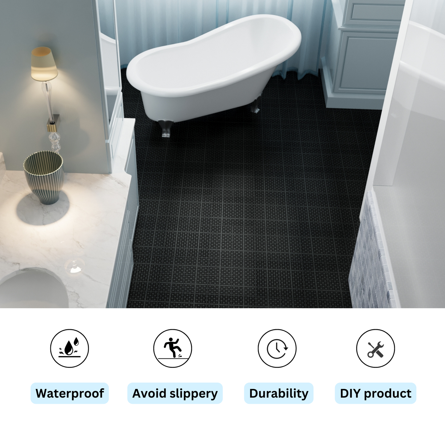 Non-Slip Drainage Floor Tiles for Showers, Patios, and Balconies