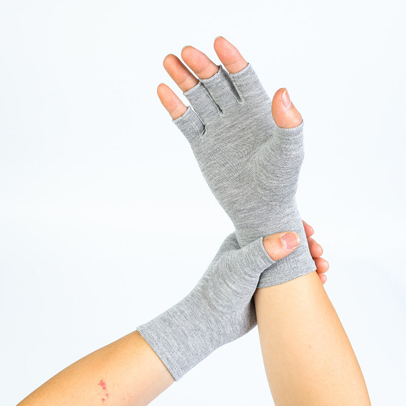 Bamboo Charcoal Fiber Compression Gloves - Joint Support & Pain Relief Half Finger Gloves