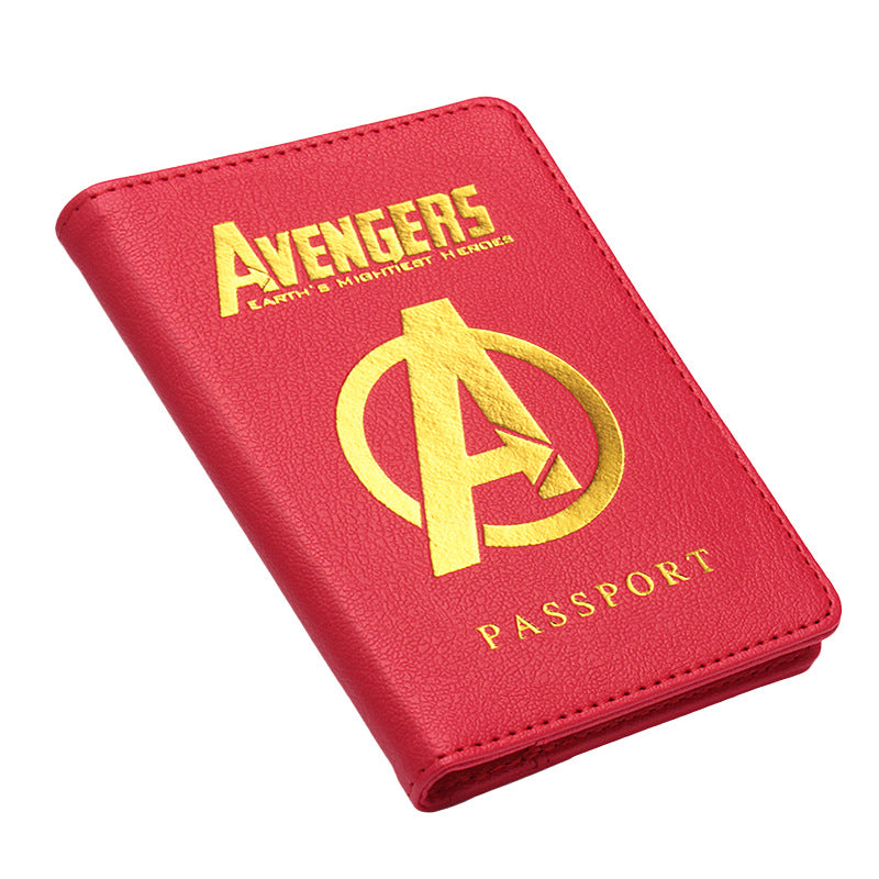 Marvel/DC Hero Inspired Passport Holder & Ticket Wallet (Red) - Travel Document Organizer