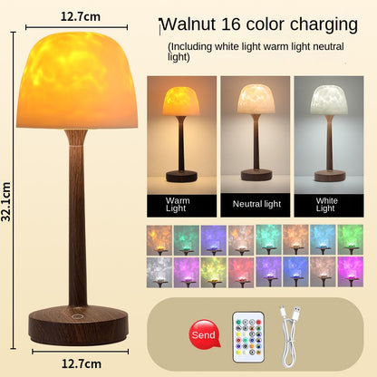 Dynamic Water Ripple Projector Lamp - Romantic Ocean Wave Atmosphere Night Light with Remote Control