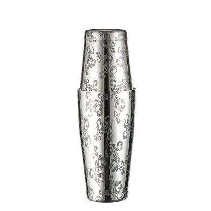 Premium 304 Stainless Steel Etched Boston Cocktail Shaker Set