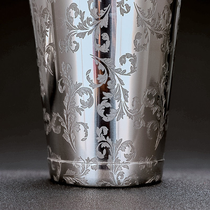 Premium 304 Stainless Steel Etched Boston Cocktail Shaker Set
