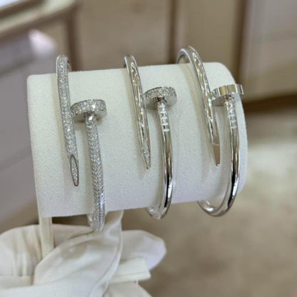 Unisex Fashion Nail Cuff Bracelet in Silver Tone