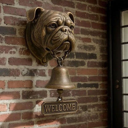 Vintage Dog Welcome Bell – Metal Wall-Mounted Merchant Chime for Home & Office Entrance