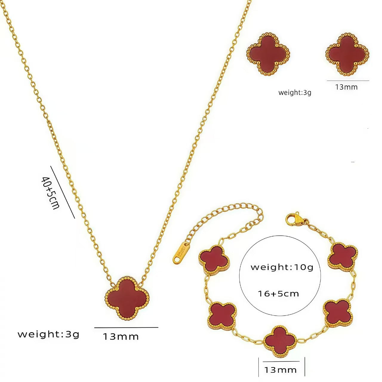 Luxury Four-Leaf Clover Chain Bracelet - Minimalist Lucky Flower Jewelry