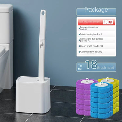 Disposable Toilet Brush Set with Replaceable Cleaning Heads – Antibacterial Wand for Deep Bathroom Cleaning