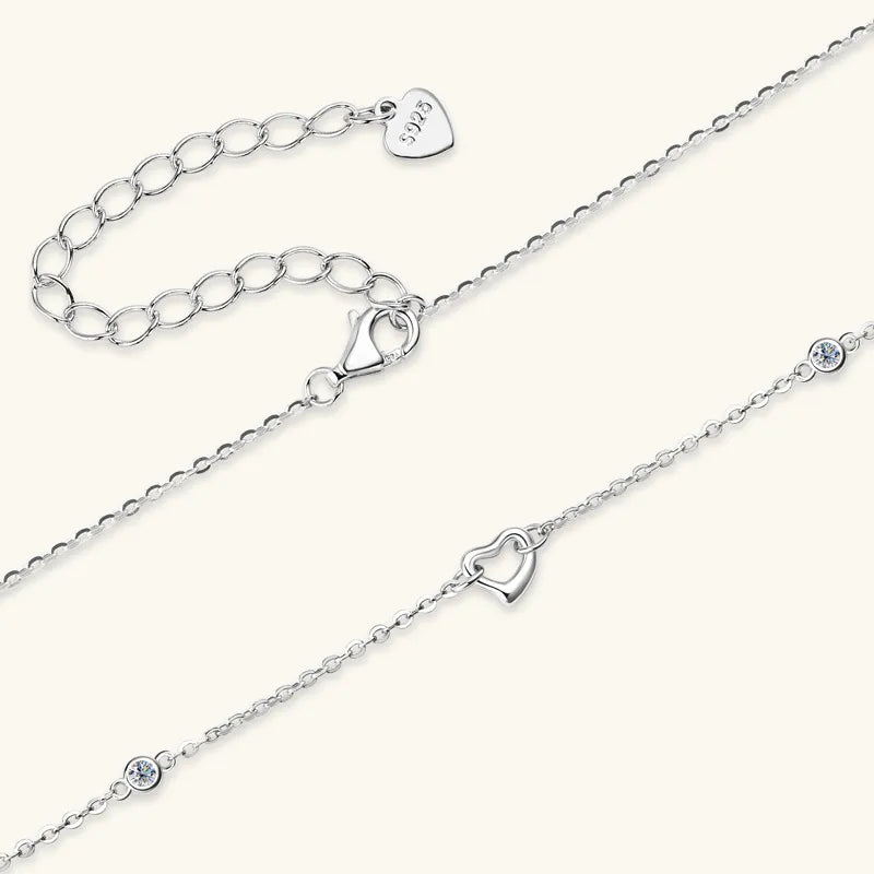Dainty Moissanite Heart Pendant Necklace
