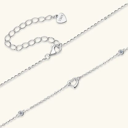 Dainty Moissanite Heart Pendant Necklace