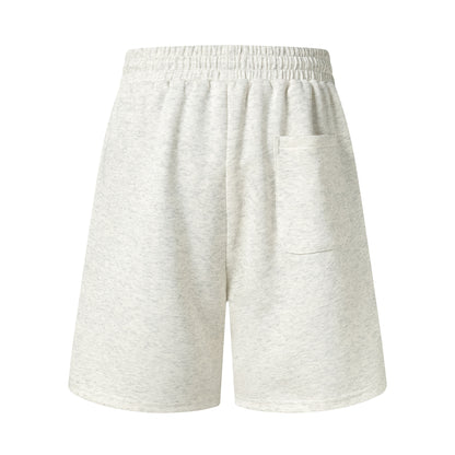 Trendy High-Waisted Athletic Shorts with Curved Embroidery