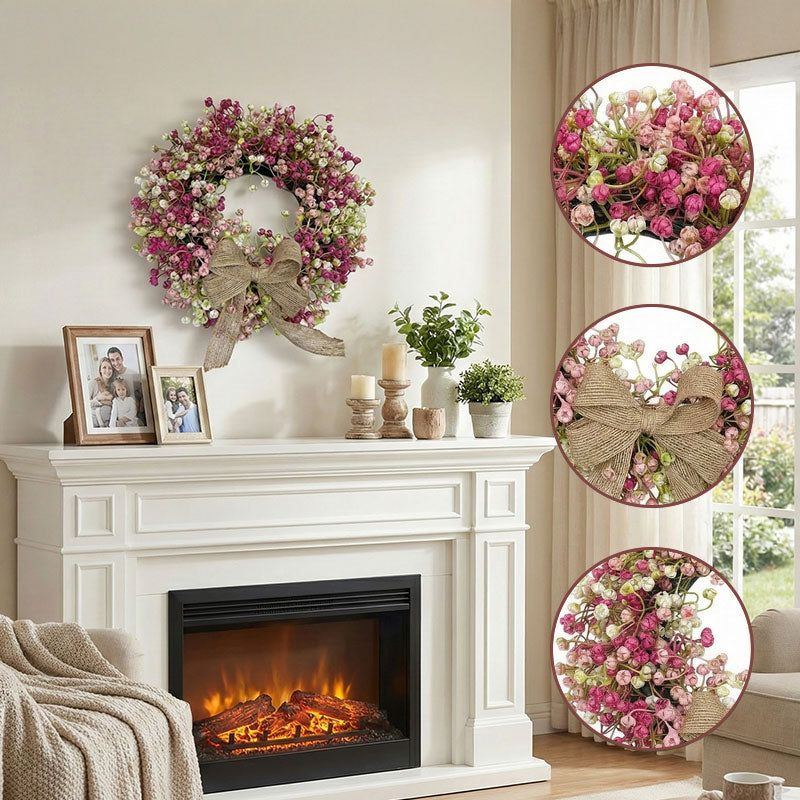 Colorful Eucalyptus Wreath - Realistic Handmade Spring Floral Wreath with Bow