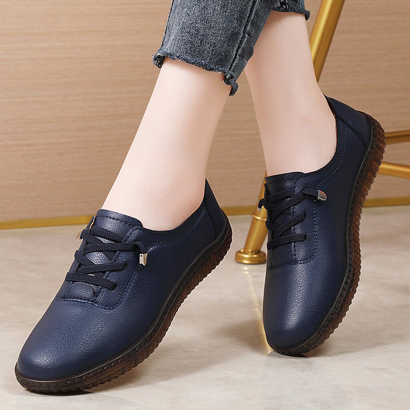 Women's Calfskin Soft Bottom Slip-On Mother/Loafer Shoes