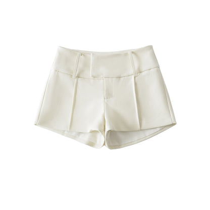 Trendy Low Waist Slimming A-Line Shorts – Chic Hip-Hugging Wide Leg Hot Pants for Women