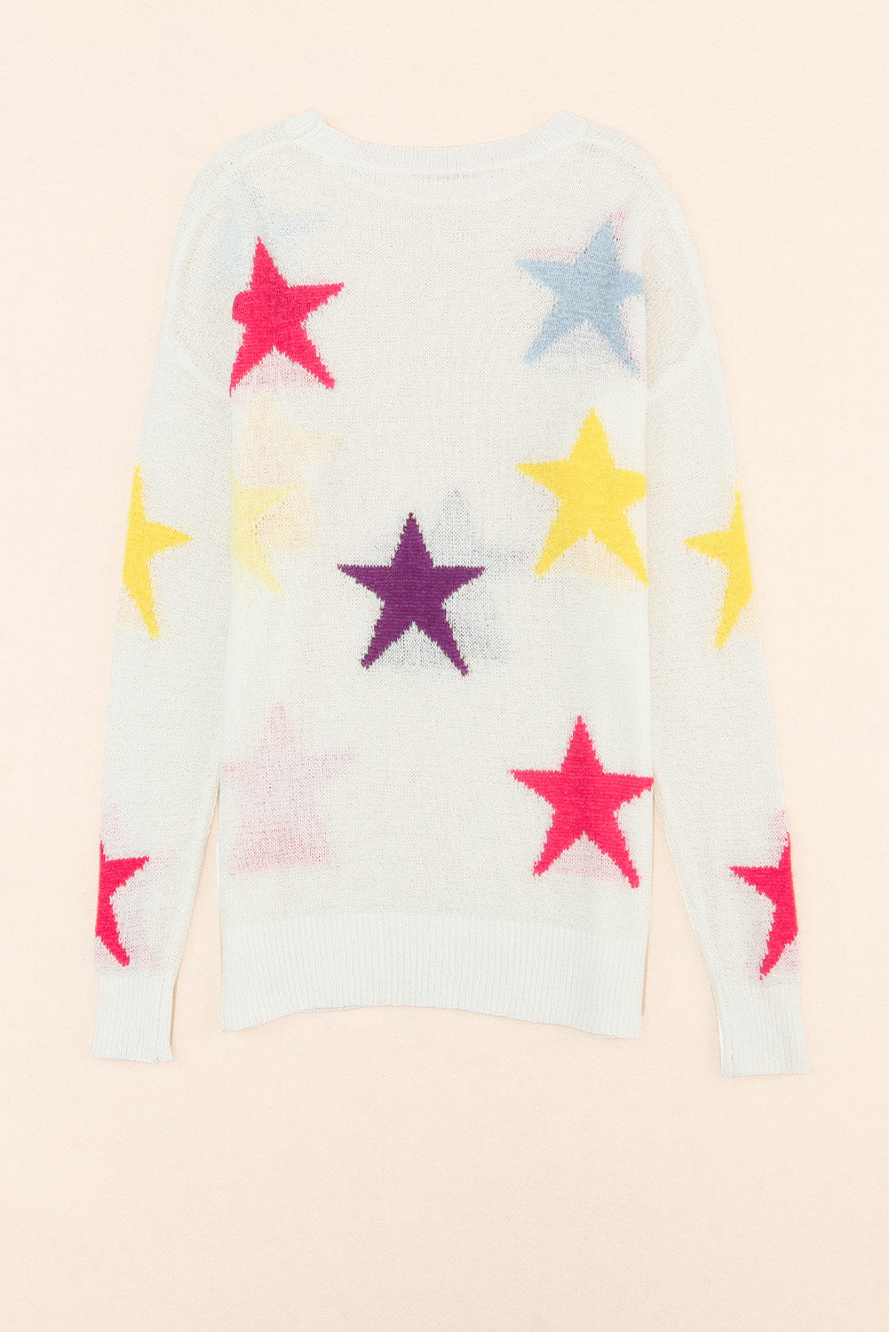 Women's Chic Star Print Loose Knit Sweater - Soft & Trendy