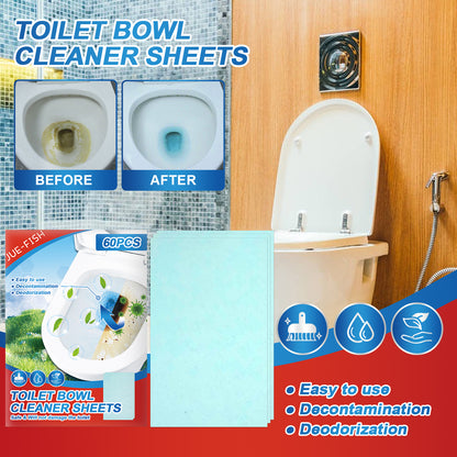 Powerful Toilet Bowl Cleaner Sheets - Automatic De-stain & Deodorizing Tablets