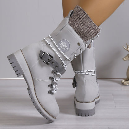 Women's Thick & Warm High Top Snow Boots (Fur Integrated Cotton Shoes)