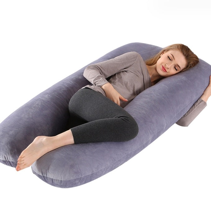 Multifunctional U-Shaped Full Body Pregnancy Pillow for Side Sleeping & Nursing Support