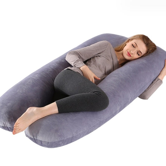Multifunctional U-Shaped Full Body Pregnancy Pillow for Side Sleeping & Nursing Support