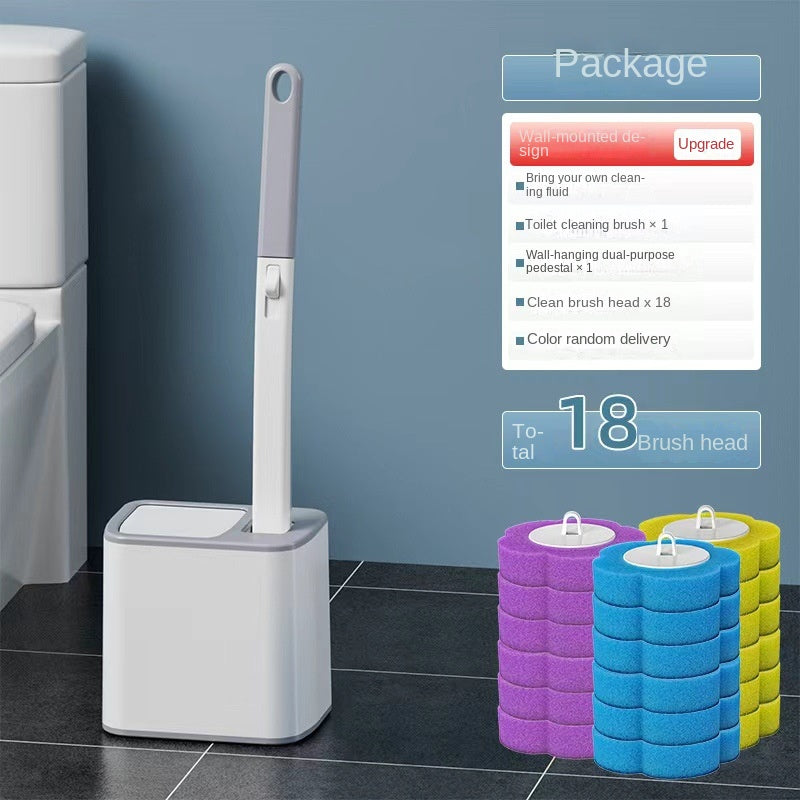 Disposable Toilet Brush Set with Replaceable Cleaning Heads – Antibacterial Wand for Deep Bathroom Cleaning