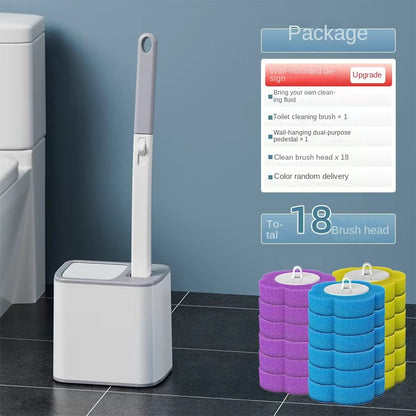 Disposable Toilet Brush Set with Replaceable Cleaning Heads – Antibacterial Wand for Deep Bathroom Cleaning